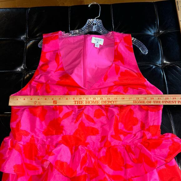 Classic Rose Peplum Midi Dress - kate spade new york Pink/Red size 17 EUC - Picture 9 of 10